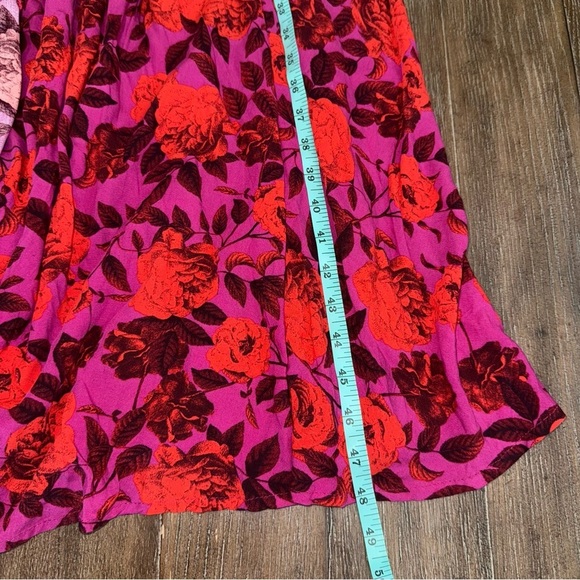 Abel The Label Halter Top Maxi Dress Women S Floral Backless Cut Out Smocked Red - Picture 7 of 10